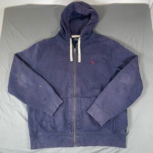 Polo Ralph Lauren Full Zip Hoodie Men's XL Navy Blue Long Sleeve Embroider Golf